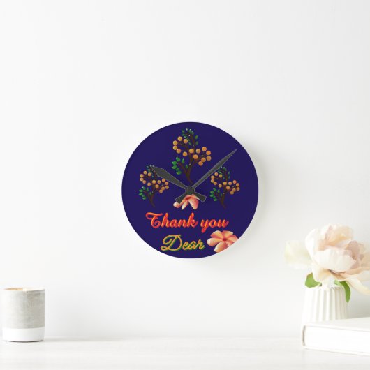 Custom And personalized gift Botanical Pattern  ラウンド壁時計 (ホーム)