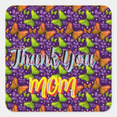 Custom and personalized gift butterfly Pattern   スクエアシール (正面)