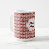 Custom and personalized mother's day floral gift コーヒーマグカップ (正面左)