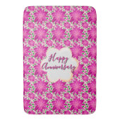 Custom and personalized pink floral  バスマット (正面縦)