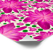 Custom and personalized pink floral  ポスター (コーナー)