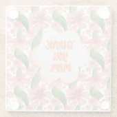 Custom and personalized Thank You Mom Watercolor ガラスコースター (裏面)