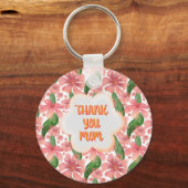 Custom and personalized Thank You Mom Watercolor キーホルダー (正面)