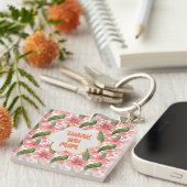 Custom and personalized Thank You Mom Watercolor キーホルダー (正面右)