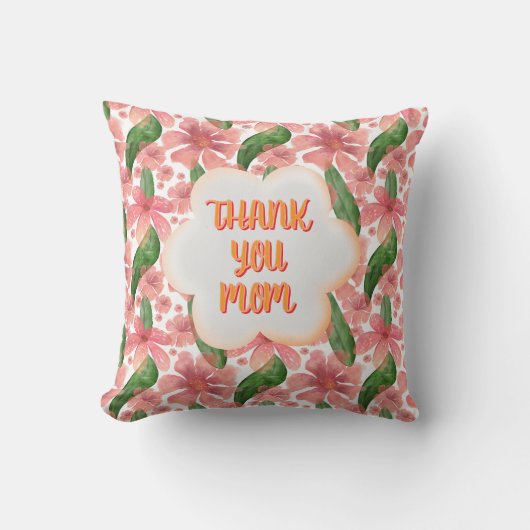 Custom and personalized Thank You Mom Watercolor クッション (正面)