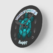 Custom and personalized turtle lover gift  ラウンド壁時計 (傾斜)