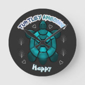 Custom and personalized turtle lover gift  ラウンド壁時計 (正面)