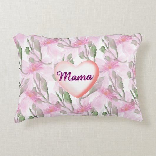 Custom and Personalized  watercolor floral gift  アクセントクッション (正面)