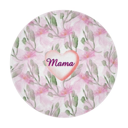 Custom and Personalized  watercolor floral gift  カッティングボード (正面)