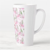 Custom and Personalized  watercolor floral gift  カフェラテマグ (右)