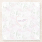 Custom and Personalized  watercolor floral gift  ガラスコースター (裏面)