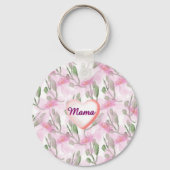 Custom and Personalized  watercolor floral gift  キーホルダー (正面)