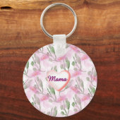 Custom and Personalized  watercolor floral gift  キーホルダー (正面)