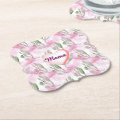 Custom and Personalized  watercolor floral gift  ペーパーコースター (アングル)