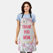 Custom and Personalized watercolor floral pattern  エプロン (着用した状態)