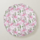 Custom and Personalized watercolor floral pattern  ラウンドクッション (裏面)
