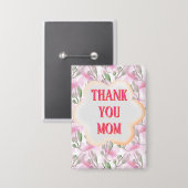 Custom and Personalized watercolor floral pattern  缶バッジ (正面/裏面)