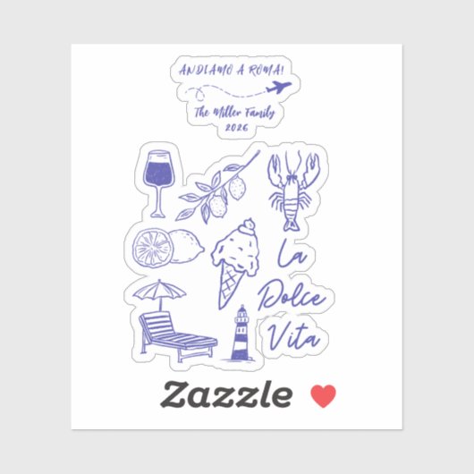 Custom Andiamo a Roma Italy Travel シール (シート)