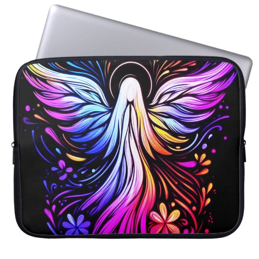 Custom Angel Laptop Bag for Women Electronics Bag ラップトップスリーブ (正面)