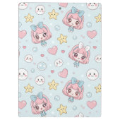 Custom Anime Kawaii with Hearts and Star クリップボード (裏面)