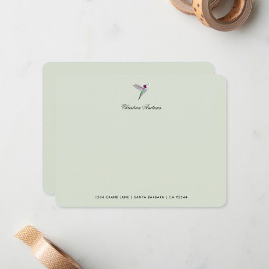 Custom Anna's Hummingbird  ノートカード (正面/裏面インサイチュ)