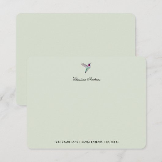 Custom Anna's Hummingbird  ノートカード (正面/裏面)