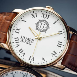 Custom Anniversary Engraved Name & Initials  腕時計