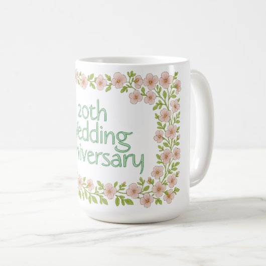 Custom anniversary greeting コーヒーマグカップ (正面右)