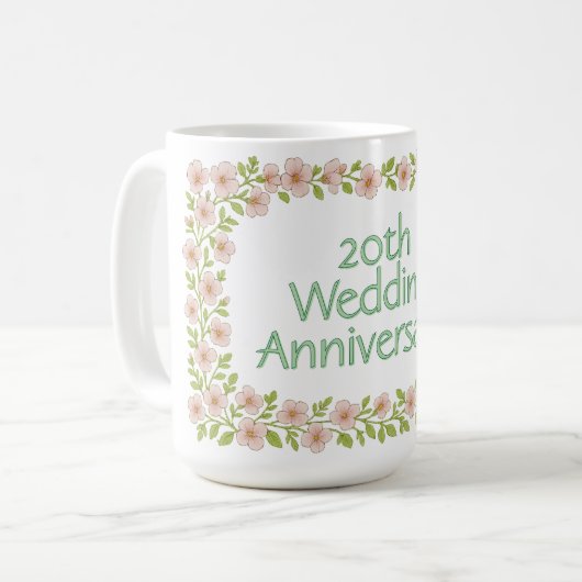 Custom anniversary greeting コーヒーマグカップ (正面左)