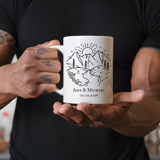 Custom Anniversary Mug | Gift for Husband or Wife コーヒーマグカップ