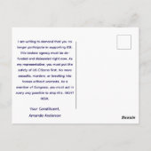 Custom Anti Abolish ICE Political Postcard ポストカード (裏面)