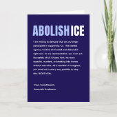 Custom Anti ICE Political Postcard カード (正面)