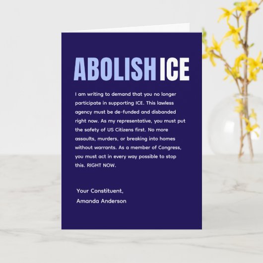 Custom Anti ICE Political Postcard カード (黄色い花)
