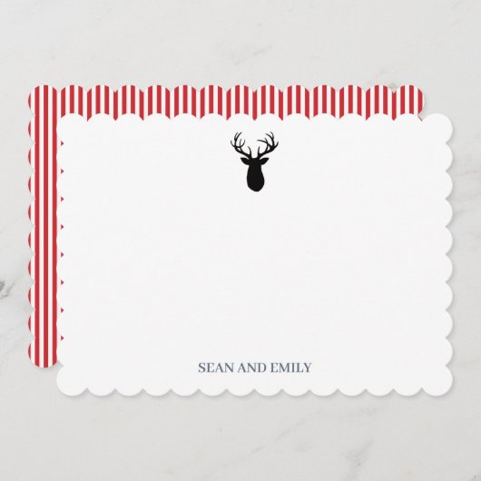 Custom Antler Deer Wilderness Logo Stationary サンキューカード (正面/裏面)