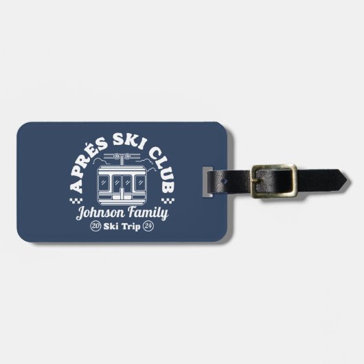 Custom Apres Ski Family Friends Ski Trip Group ラゲッジタグ (正面横)