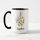 Custom April Birth Flower - Personalized Name マグカップ (左)