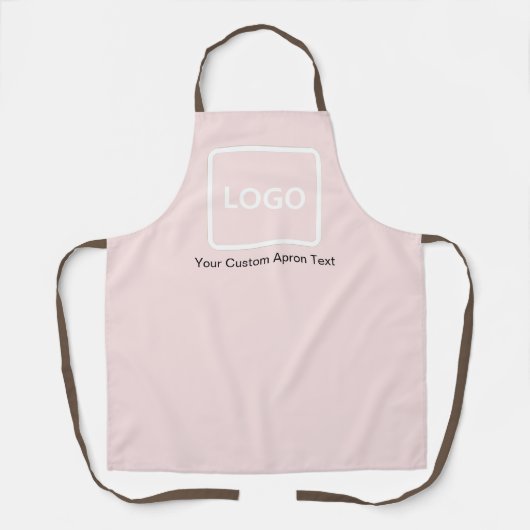 Custom Apron Blush Pink Business Logo Personalized エプロン (正面)
