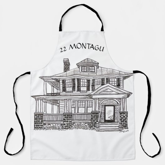 Custom apron design with a house エプロン (正面)