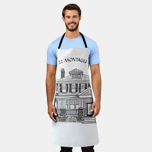 Custom apron design with a house エプロン (着用した状態)