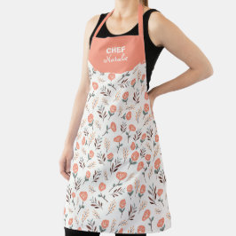 Custom Apron with Red Poppies エプロン