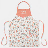 Custom Apron with Red Poppies エプロン (正面)