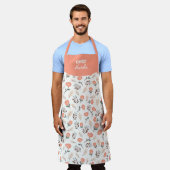 Custom Apron with Red Poppies エプロン (着用した状態)