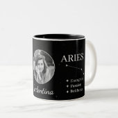 Custom Aries Zodiac Mug with Name & Traits ツートーンマグカップ (正面右)