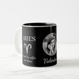 Custom Aries Zodiac Mug with Name & Traits ツートーンマグカップ