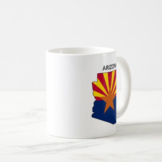 Custom Arizona State Map Flag コーヒーマグカップ (正面右)