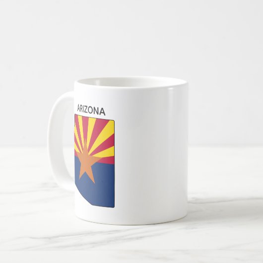 Custom Arizona State Map Flag コーヒーマグカップ (正面左)