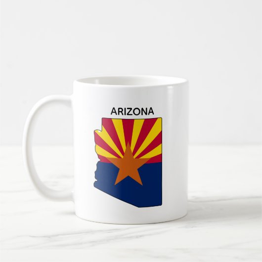 Custom Arizona State Map Flag コーヒーマグカップ (左)