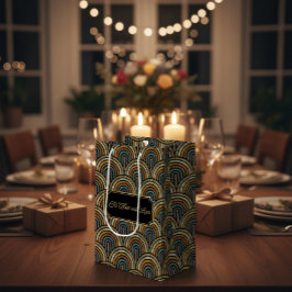 Custom Art Deco Embroidered-Style Paper Bag  ミディアムペーパーバッグ