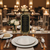 Custom Art Deco Embroidered-Style Wedding Menu メニュー