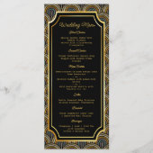 Custom Art Deco Embroidered-Style Wedding Menu メニュー (正面)